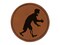 Shambling Zombie Monster Halloween Round Iron-On Engraved Faux Leather Patch Applique - 2.5"